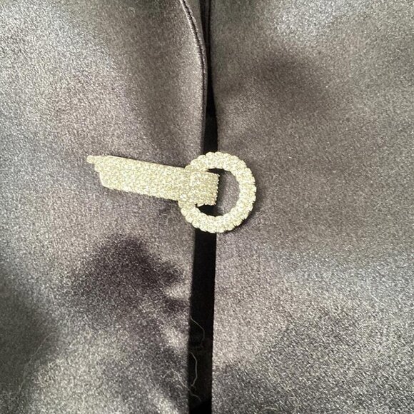 Joseph Ribkoff Whimsigoth Tuxedo Blazer Rhinestone Clasp Dark Glamour - Picture 5 of 15